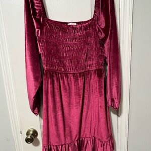 LC Lauren Conrad Fuchsia Velvet Dress